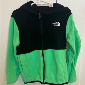 The North Face Kids Black and Green Hoodie